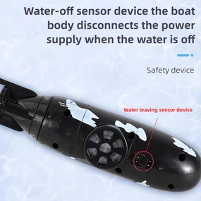 Mini RC Submarine Waterproof Electric Military Model, 6 Channel RC Toy, Ideal Water Diving Gift for Kids (Black)