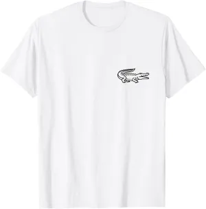 Minimalist Crocodile Badge Pocket Icon Wildlife Enthusiasts T-Shirt