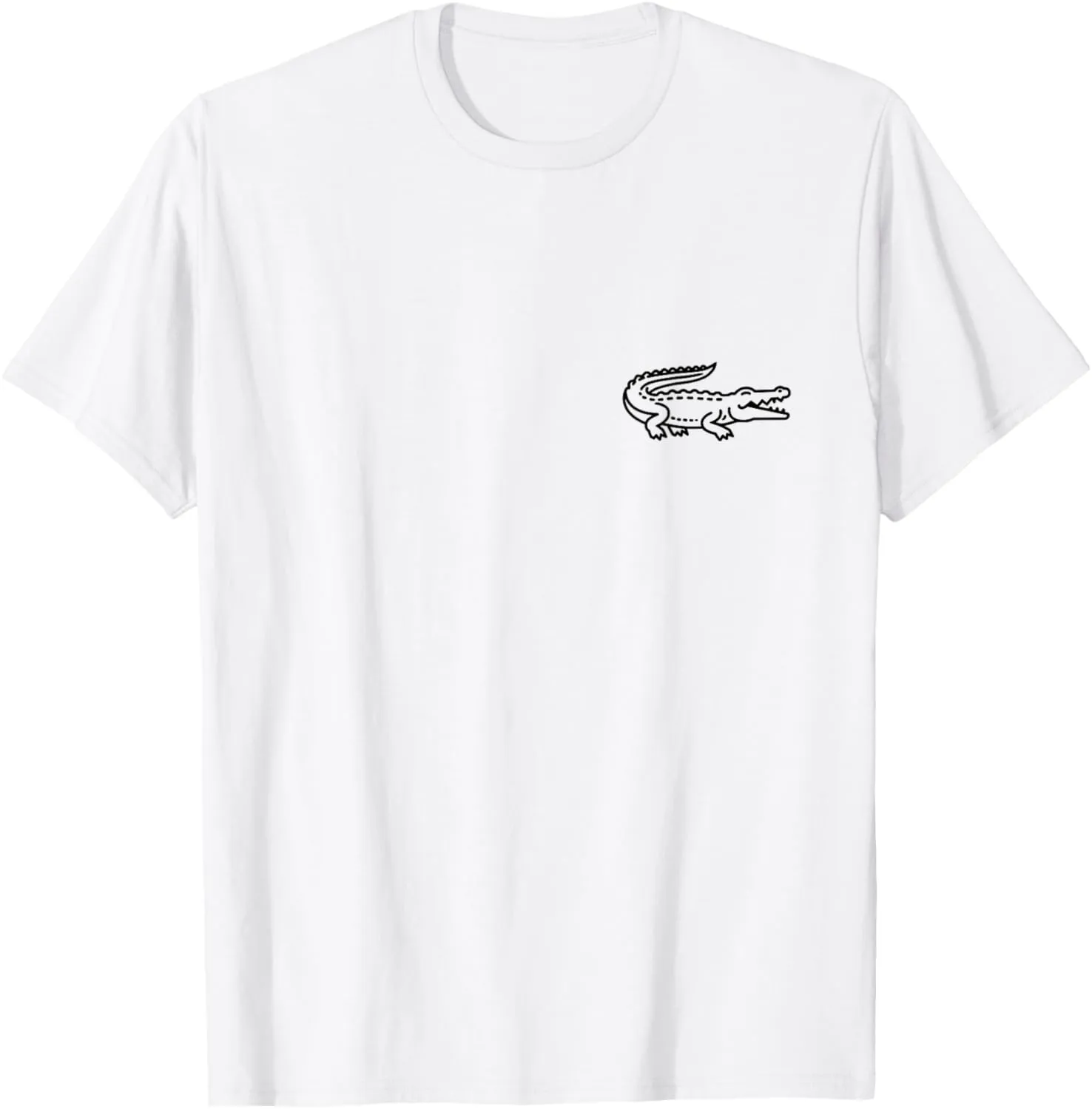 Minimalist Crocodile Badge Pocket Icon Wildlife Enthusiasts T-Shirt