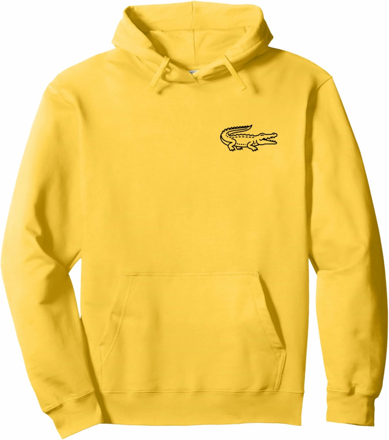 Minimalist Crocodile Badge Pocket Icon Wildlife Enthusiasts Pullover Hoodie