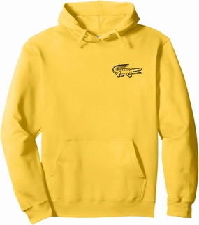 Minimalist Crocodile Badge Pocket Icon Wildlife Enthusiasts Pullover Hoodie