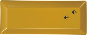 Miyamoto Sangyo Dish, Tsubame, Long Angle, Serving Plate, Citron, Approx. 4.1 x 10.0 inches (10.4 x 25.5 cm)