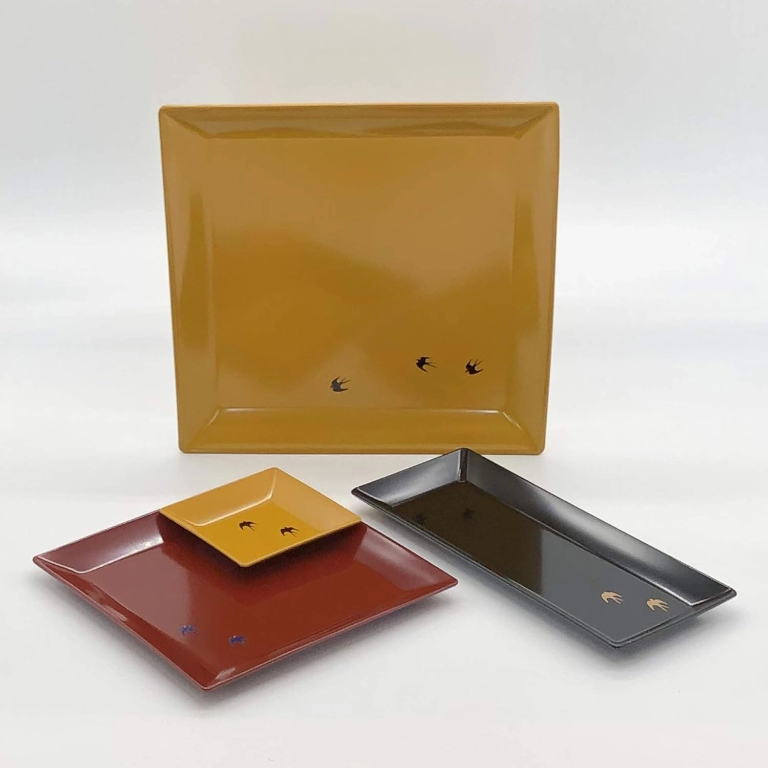 Miyamoto Sangyo Dish, Tsubame, Long Angle, Serving Plate, Citron, Approx. 4.1 x 10.0 inches (10.4 x 25.5 cm)