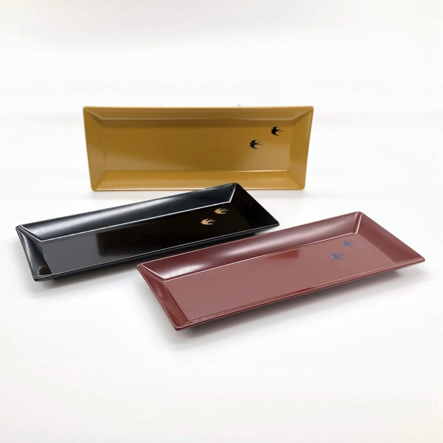 Miyamoto Sangyo Dish, Tsubame, Long Angle, Serving Plate, Citron, Approx. 4.1 x 10.0 inches (10.4 x 25.5 cm)
