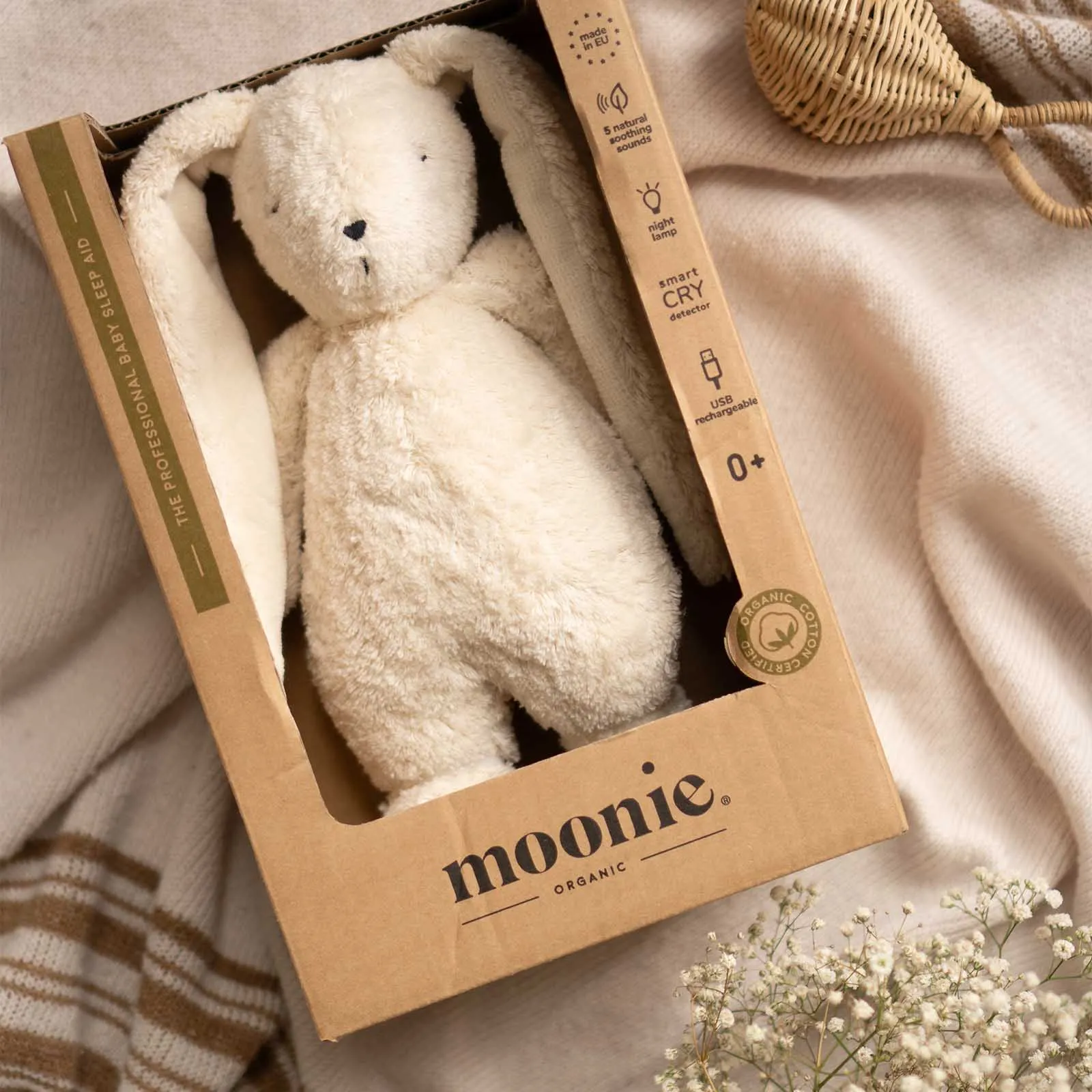 Moonie Humming Organic Bunny Night Light