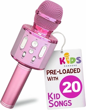 Move2Play, Kids Karaoke Microphone | Includes Pre-Loaded Songs & Bluetooth | Kids Birthday Party Gift | Toy for All Ages 2, 3, 4, 5, 6  Year Old Girls, Boys & Toddlers