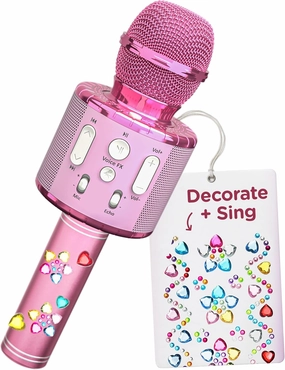 Move2Play, Kids Karaoke Microphone | Includes Stickers & Bluetooth | Kids Birthday Gift | Toy for All Ages 2, 3, 4, 5, 6  Year Old Girls, Boys & Toddlers (All Pink)