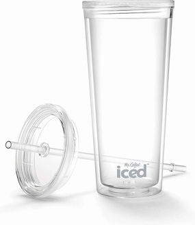 Mr. Coffee Iced Coffee Tumbler, 22 Oz., with Lid and Straw, Clear