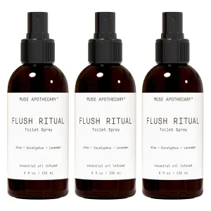 Muse Apothecary Flush Ritual - Aromatic & Refreshing Toilet Spray, Use Before You Go, 8 oz, Infused with Natural Essential Oils - Aloe   Eucalyptus   Lavender, Pack of 3
