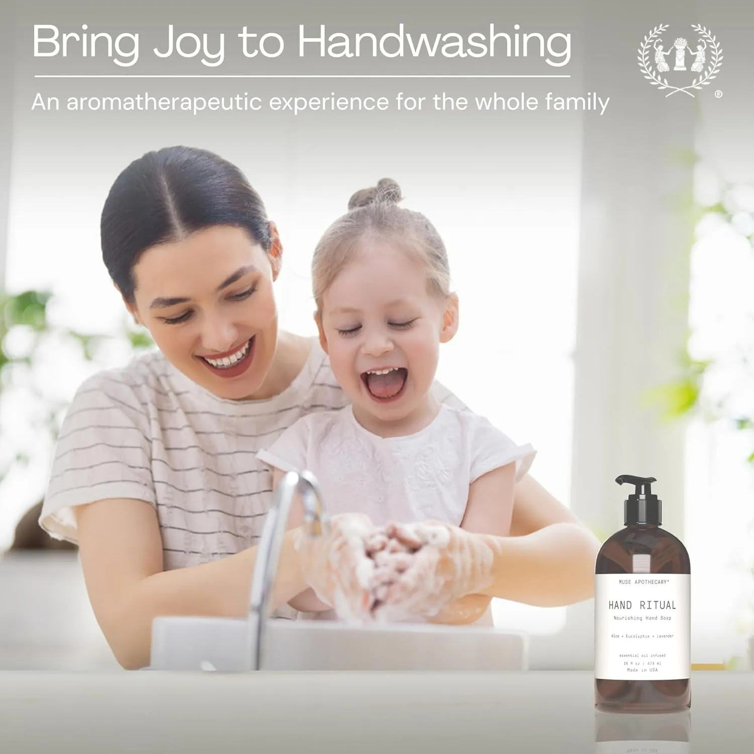 Muse Apothecary Hand Ritual - Aromatic and Nourishing Hand Soap, Infused with Natural Aromatherapy Essential Oils - USDA Certified Biobased - 16 oz, Aloe   Eucalyptus   Lavender, 2 Pack