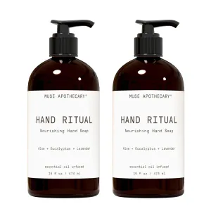 Muse Apothecary Hand Ritual - Aromatic and Nourishing Hand Soap, Infused with Natural Aromatherapy Essential Oils - USDA Certified Biobased - 16 oz, Aloe   Eucalyptus   Lavender, 2 Pack