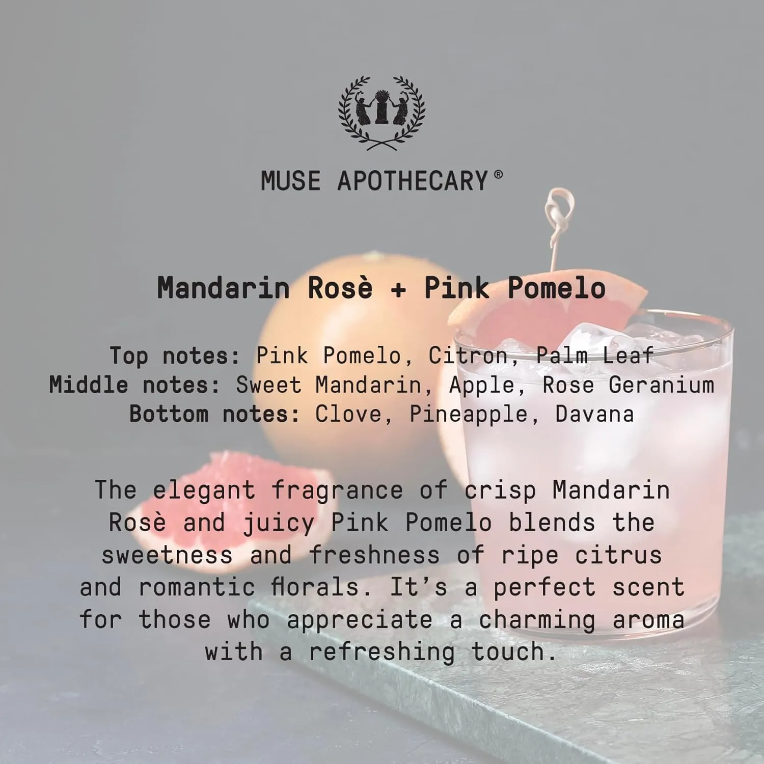 Muse Apothecary Room Ritual - Aromatic and Relaxing Room Mist, 8 oz, Infused with Natural Essential Oils - Great Valentine's Day Gift - Mandarin Rosè   Pink Pomelo, 2 Pack