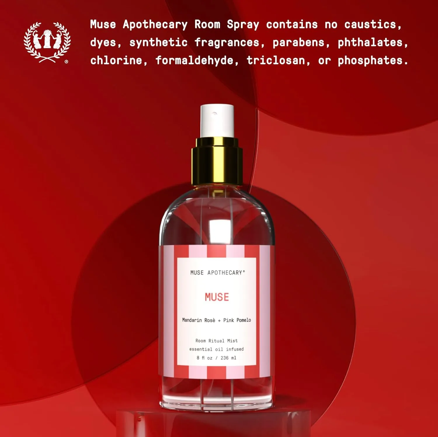 Muse Apothecary Room Ritual - Aromatic and Relaxing Room Mist, 8 oz, Infused with Natural Essential Oils - Great Valentine's Day Gift - Mandarin Rosè   Pink Pomelo, 2 Pack