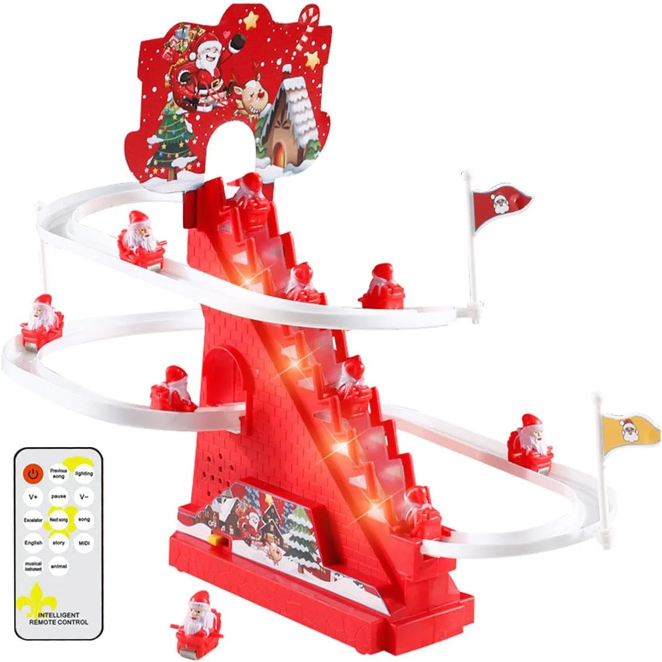 Musical Santa Climbing Electric Ladder Toy for Festive Cheer, Style B