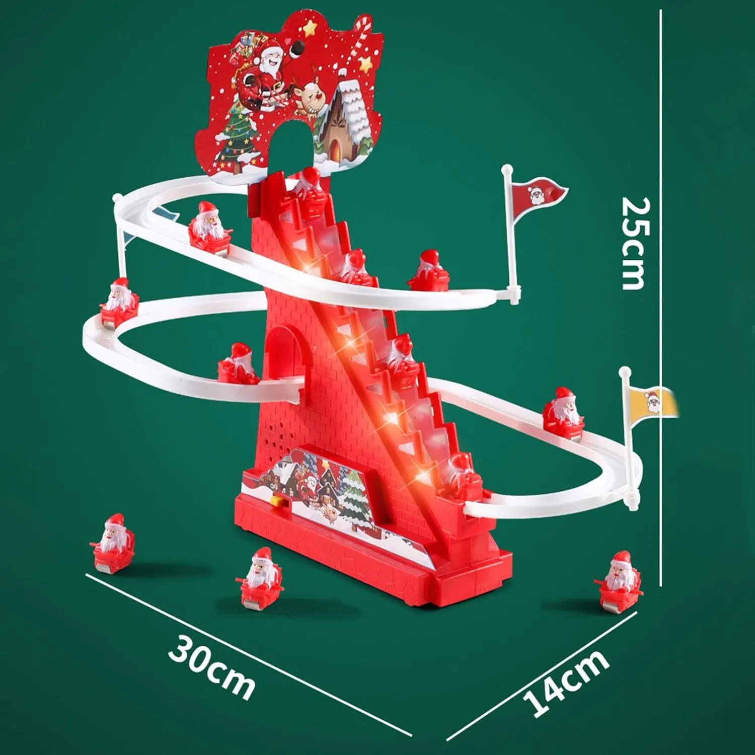 Musical Santa Climbing Electric Ladder Toy for Festive Cheer, Style B