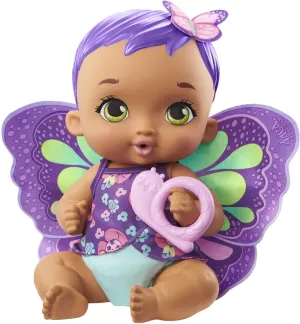 My Garden Baby Feed and Change Baby Butterfly Doll (30 cm / 12 Inch), Reusable Diaper, Removable Clothes & Wings, Multicolour, Gift for Kids 3Y , GYP11