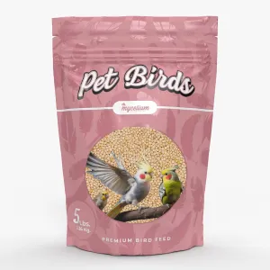 Mycelium Premium Millet – Organic, Non-GMO, High Nutritional Value Bird Food for Pet Birds, Sourced from Local USA Farms, Sustainable Farming, 5 lbs