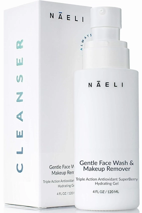 NAELI Gentle Face Cleanser - All Natural Anti Aging Vitamin C Face Wash for Sensitive & Dry Skin with Hyaluronic Acid & Antioxidants - Vegan & Cruelty Free, 4 oz
