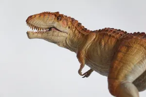 Nanmu Studio 1:35 Scale Giganotosaurus carolinii Behemoth Figure Cretaceous Allosauroidea Dinosaur Realistic PVC Model Collection Gift for Adult (Tiger Stripe)