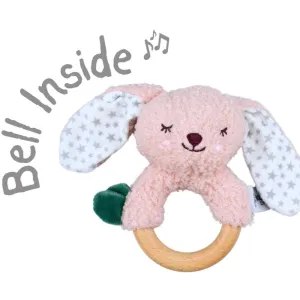 Natural Comfort Snuggle Berry Bunny Wooden Ring Rattle