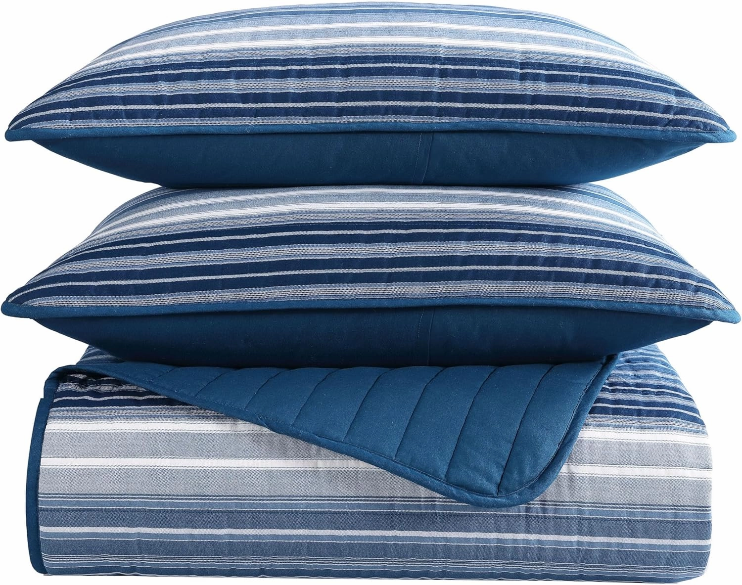 Nautica - King Quilt Set, Cotton Reversible Bedding with Matching Shams, Bedding Set for All Seasons (Coveside Blue, King)