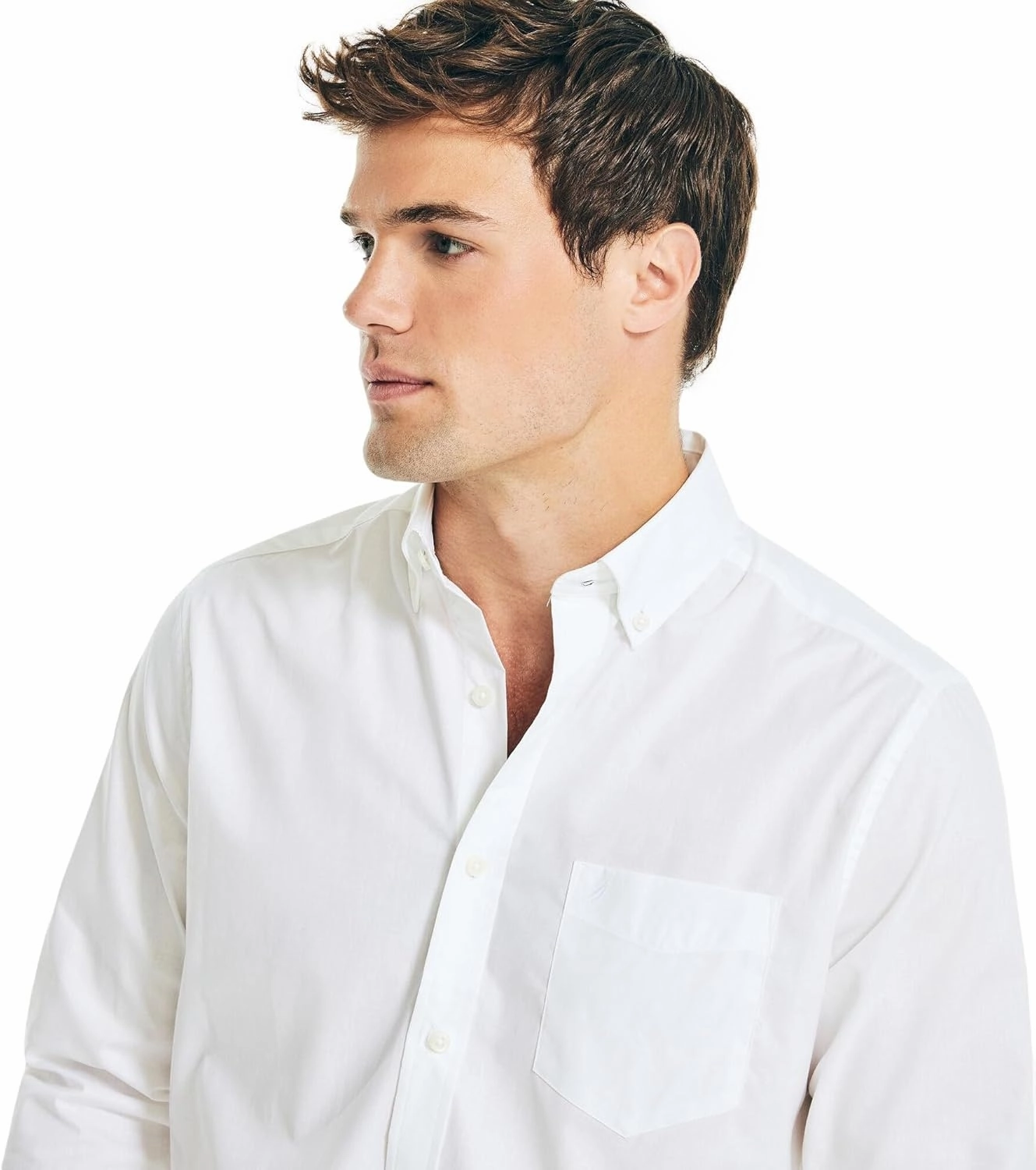 Nautica Men's Wrinkle Resistant Long Sleeve Button Front Shirt