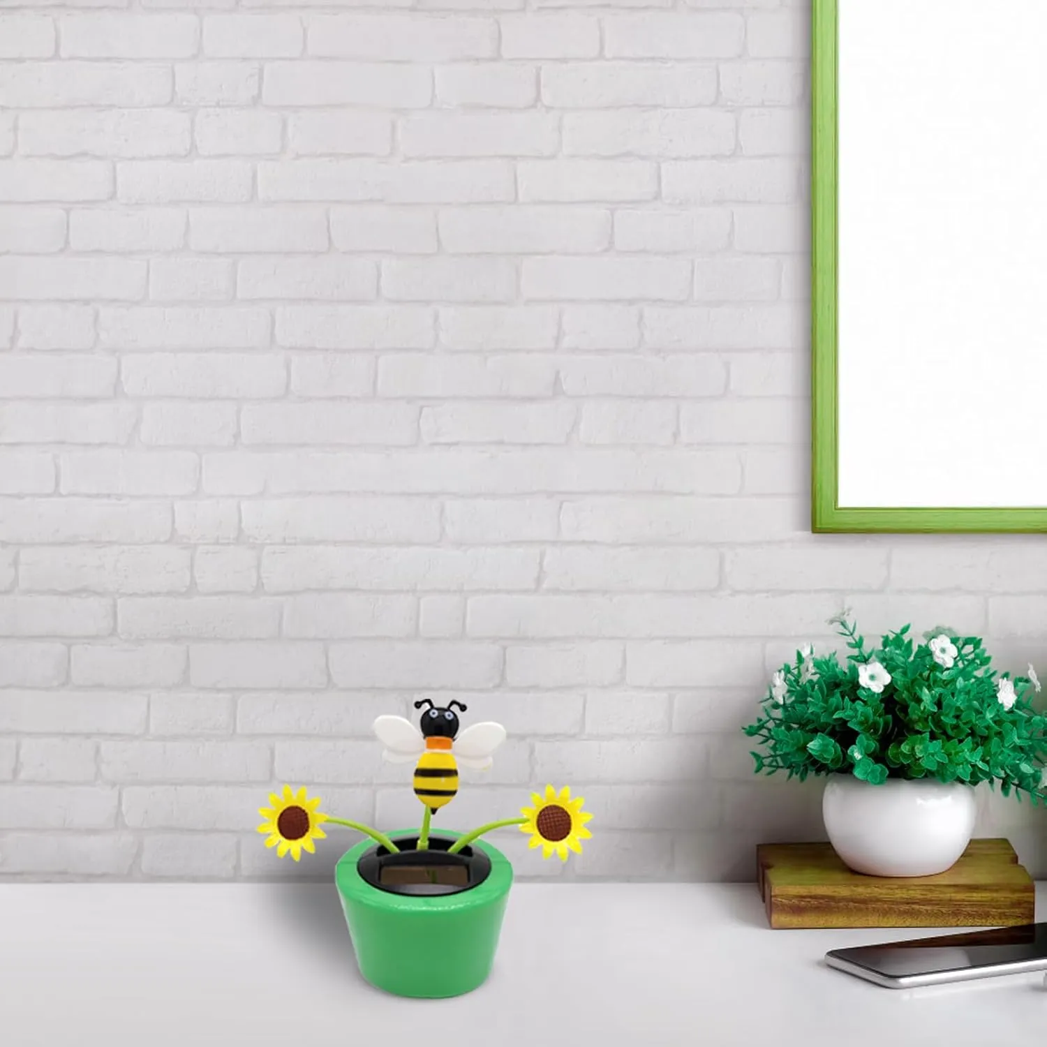 Naysku Solar Toy Sunflower Ornament - Sunflower Solar Car Ornament - Portable Shaking Head Car Toy, Reusable Solar Powered Dashboard Decor for Home, Bedroom and Car Qincu-us