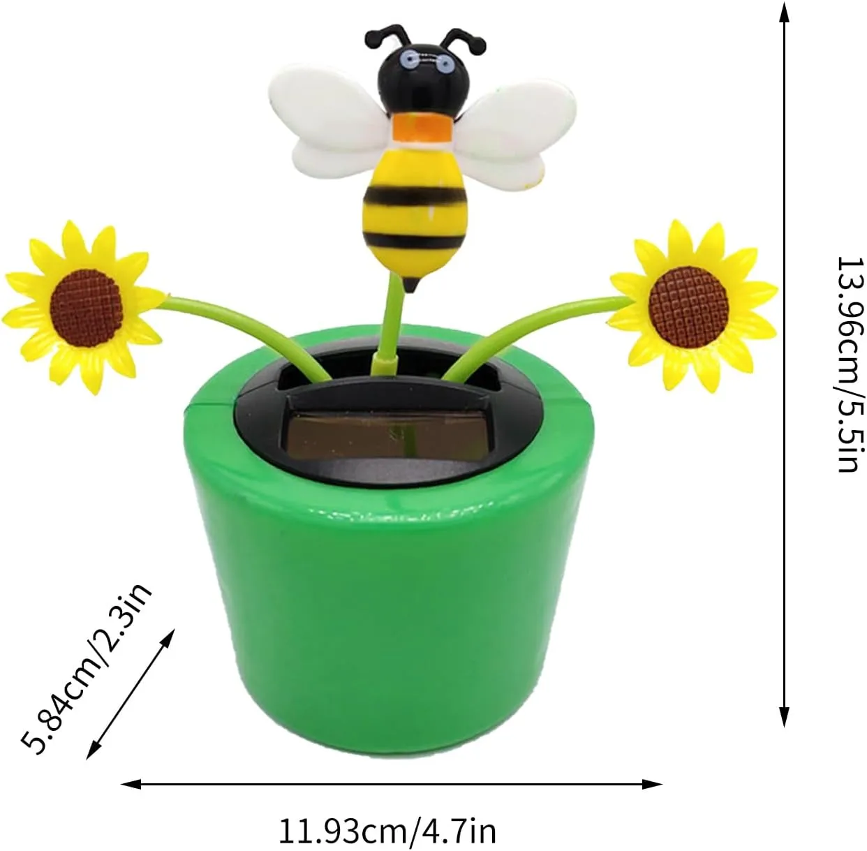 Naysku Solar Toy Sunflower Ornament - Sunflower Solar Car Ornament - Portable Shaking Head Car Toy, Reusable Solar Powered Dashboard Decor for Home, Bedroom and Car Qincu-us