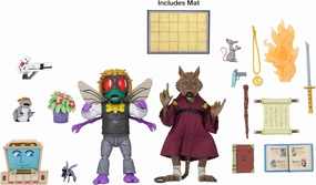 NECA Collectible 2-Pack Teenage Mutant Ninja Turtle Cartoon 7" Scale Action Figures- Splinter and Baxter