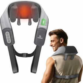 Neck and Shoulder Massager with Heat - 4D Expert Deep Tissue Kneading Massager, Rechargeable Massage for Neck, Shoulder,Traps and Back Pain Relief, Ideal Gifts for Men Women Mom Dad