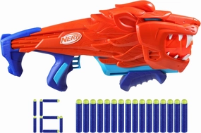 Nerf Junior Wild Lionfury Easy Play Dart Blaster, 16 Nerf Elite Darts, Outdoor Toys for Boys & Girls Aged 6 