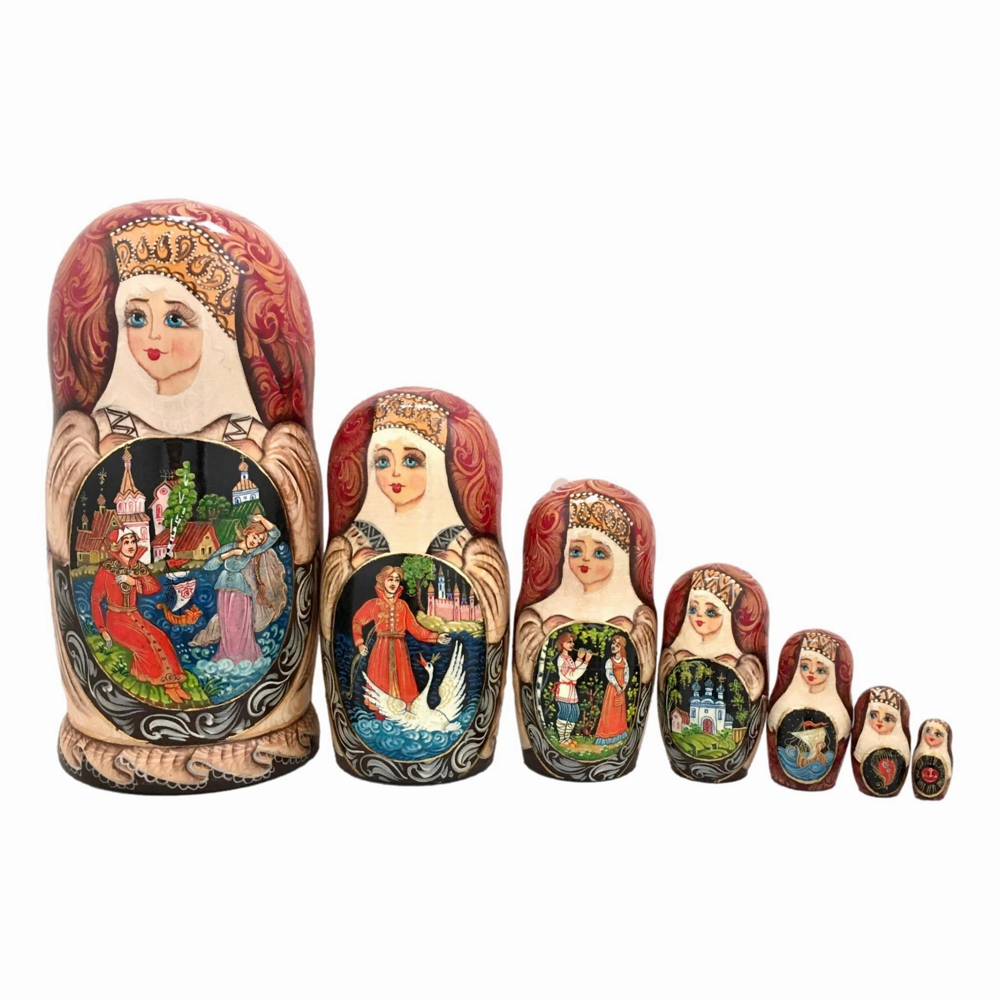 Nesting Dolls Large Matryoshka 7 Pieces Set Fairytale Story