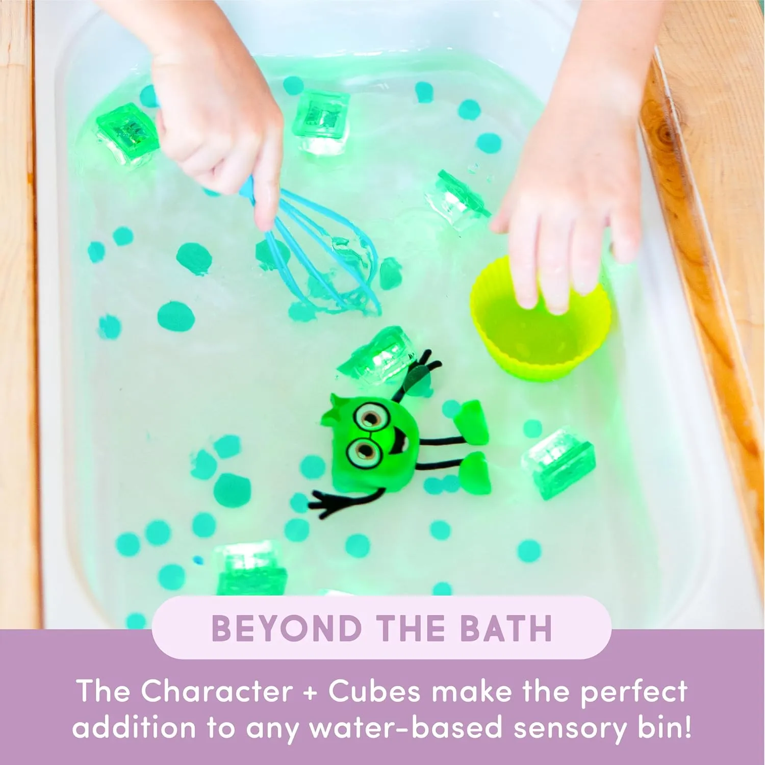 New Glo Pals Pippa Water-Activated Bath Toy with 6 Reusable Light-Up Cubes for Sensory Play