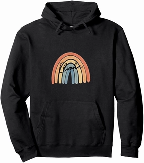 New Born Baby Elisha Personalized Gift Rainbow Nursery Pullover Hoodie