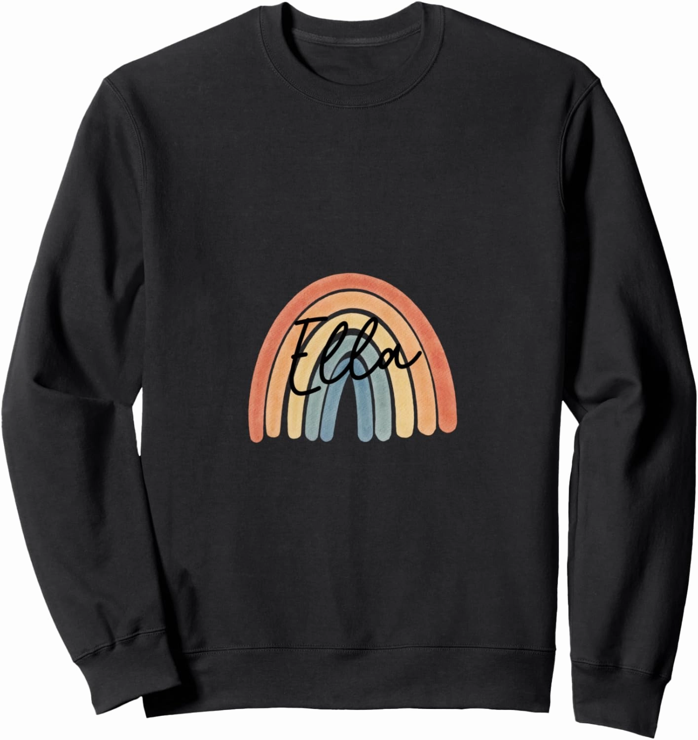 New Born Baby Ella Personalized Gift Rainbow Nursery Sweatshirt