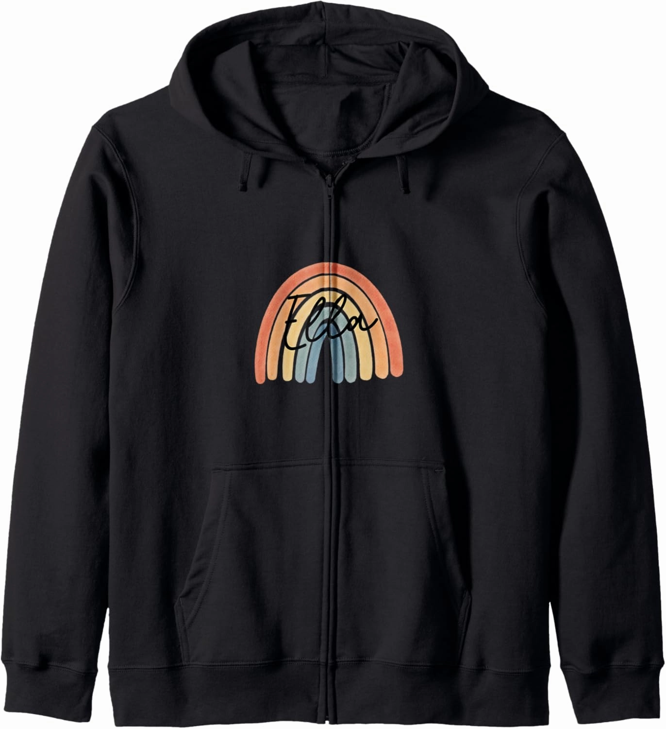 New Born Baby Ella Personalized Gift Rainbow Nursery Zip Hoodie
