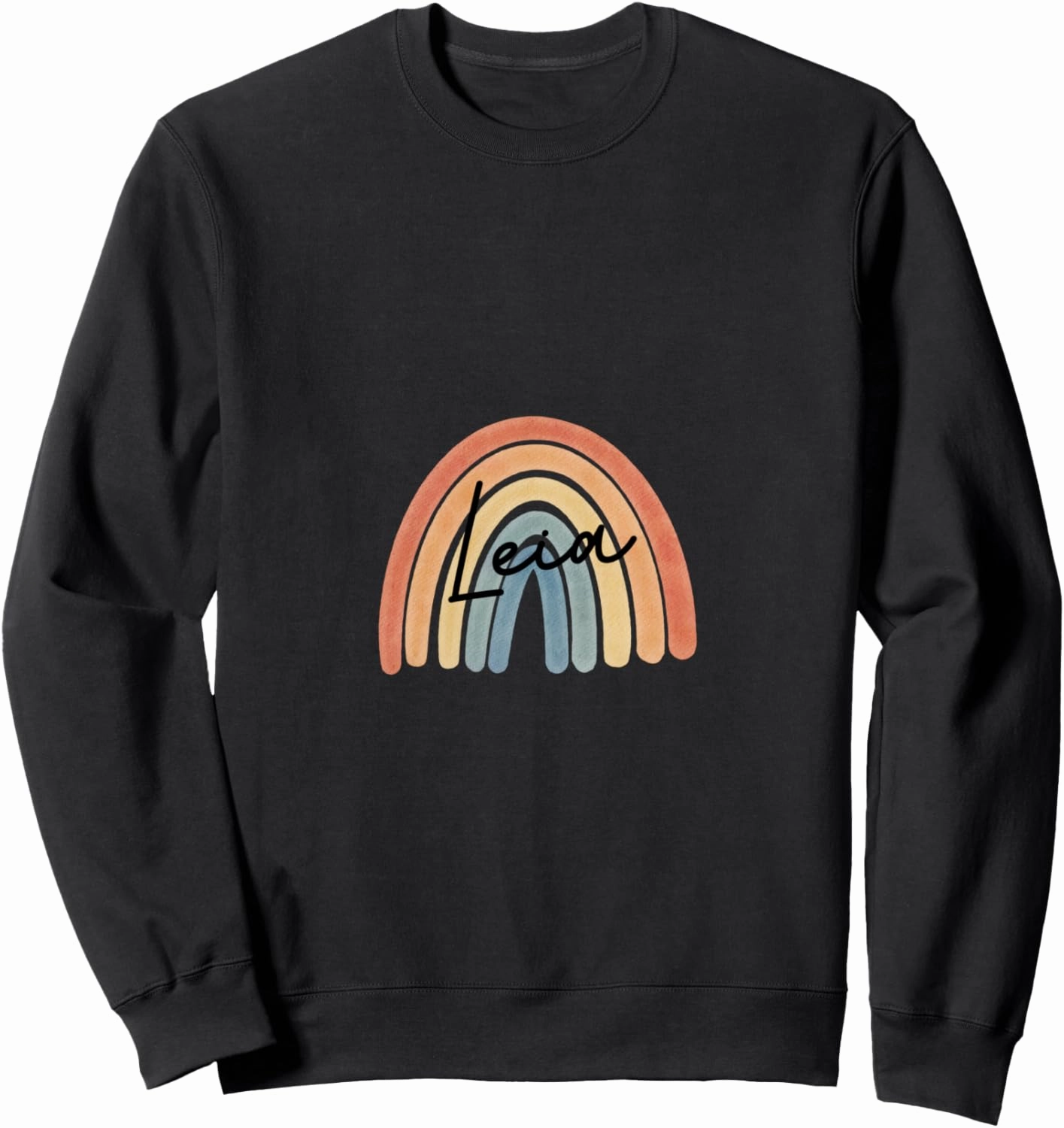 New Born Baby Leia Personalized Gift Rainbow Nursery Sweatshirt