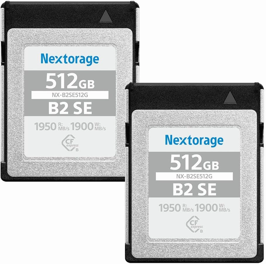 Nextorage 512GB (Pack of 2), CFexpress Type B Card, max Write Speed 1900MB/s Read Speed 1950MB/s (CF-Express Type B Memory Card NX-B2SE)