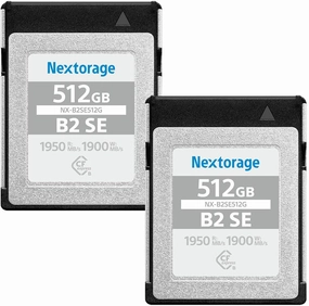 Nextorage 512GB (Pack of 2), CFexpress Type B Card, max Write Speed 1900MB/s Read Speed 1950MB/s (CF-Express Type B Memory Card NX-B2SE)
