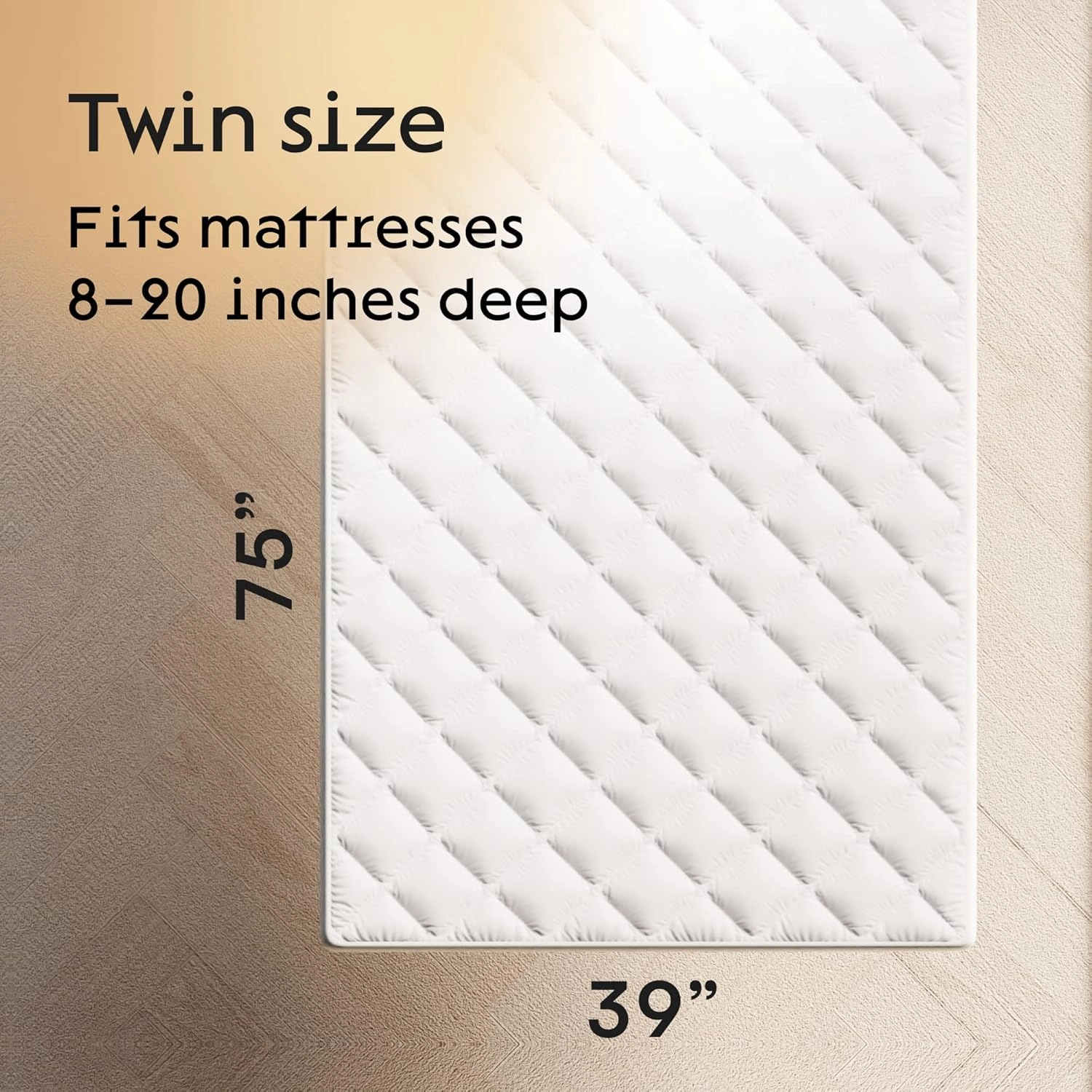 Niagara Cotton Mattress Pad Twin 39x75 - Non Noisy Cooling Breathable Ultra Plush Absorbent Protector Extra Deep Fits 20 Inches Deep Mattress