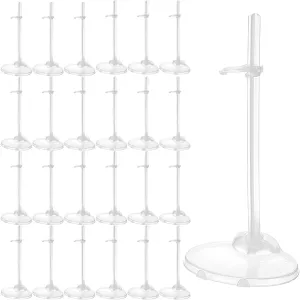 Nicunom 40 Pcs Doll Stand Display Holder, Transparent Stand Support for Dolls and Action Figures, Adjustable Doll Holder Mini Doll Display Stand for 11" to 13" Dolls Accessories