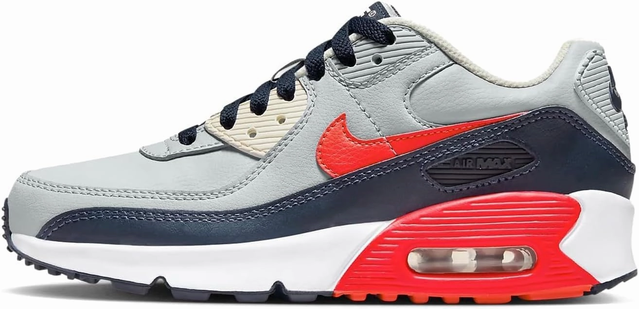 Nike Air Max 90 LTR Big Kids’ Shoes (CD6864-021, Light Smoke Grey/Dark Obsidian) Size 6.5
