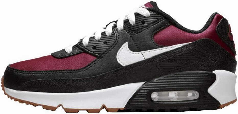 Nike Air Max 90 LTR Big Kids’ Shoes (CD6864-024, Black/Team Red/Gum Light Brown/White) Size 4.5