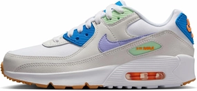 Nike Air Max 90 LTR Big Kids’ Shoes (CD6864-128, White/Phantom/Photo Blue/Purple Pulse) Size 4.5
