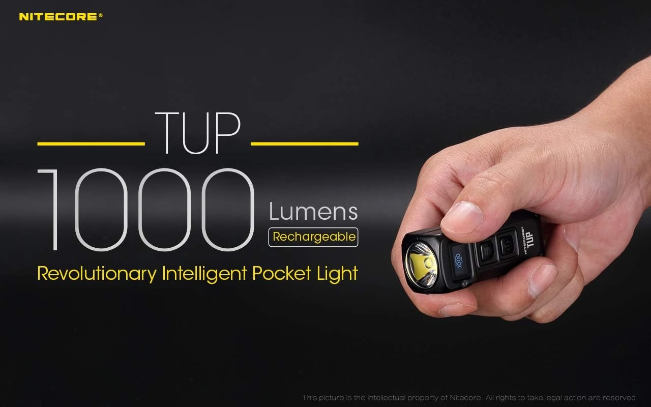 Nitecore TUP CREE LED 1000 Lumen USB rechargeable compact flashlight, Battery, USB Charging Cable and EdisonBright charging cable carry case bundle … (Black)