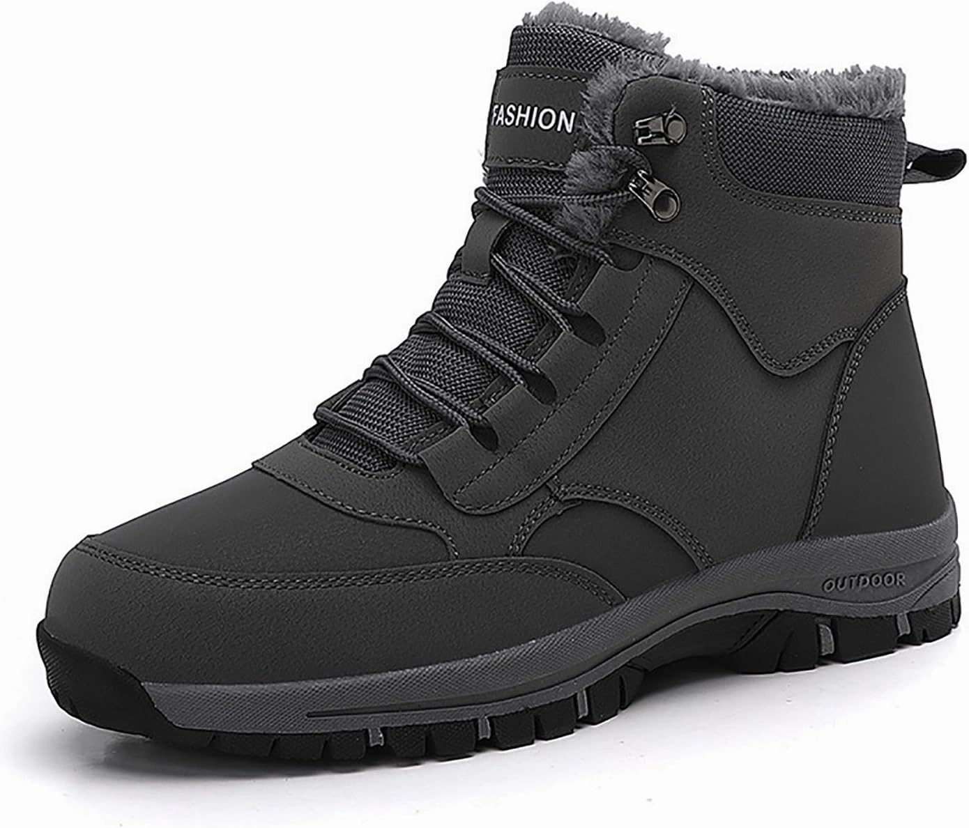 Non Slip Snow Boots for Men Fleece Lined Warm Ankle Boots Lace Up Cold Proof Winter Boots Casual Insulated Snow Boots