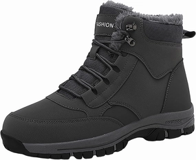 Non Slip Snow Boots for Men Fleece Lined Warm Ankle Boots Lace Up Cold Proof Winter Boots Casual Insulated Snow Boots