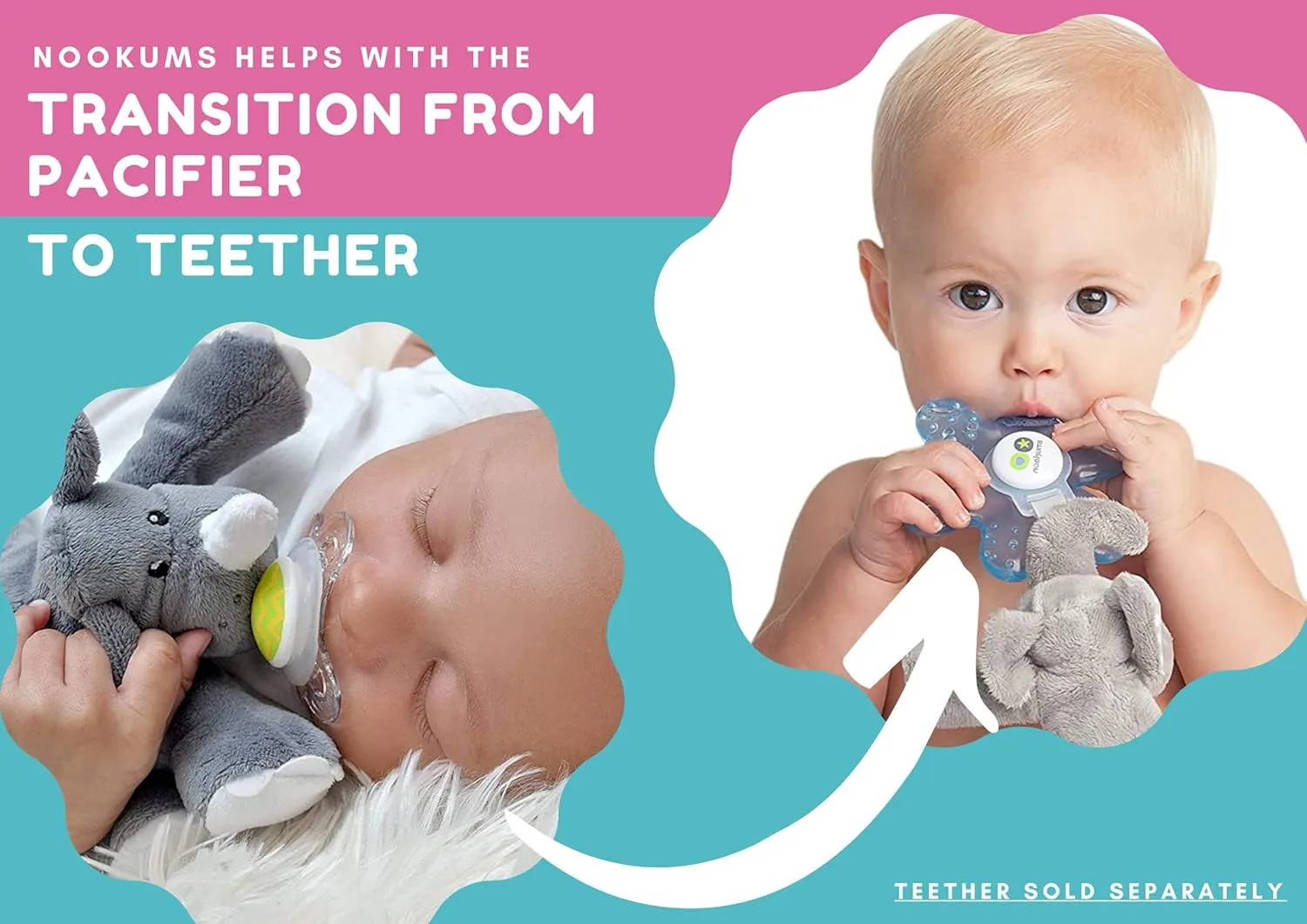 Nookums Paci-Plushies Buddies - Retriever Pacifier Holder - Adapts to Name Brand Pacifiers, Suitable for All Ages, Plush Toy Includes Detachable Pacifier