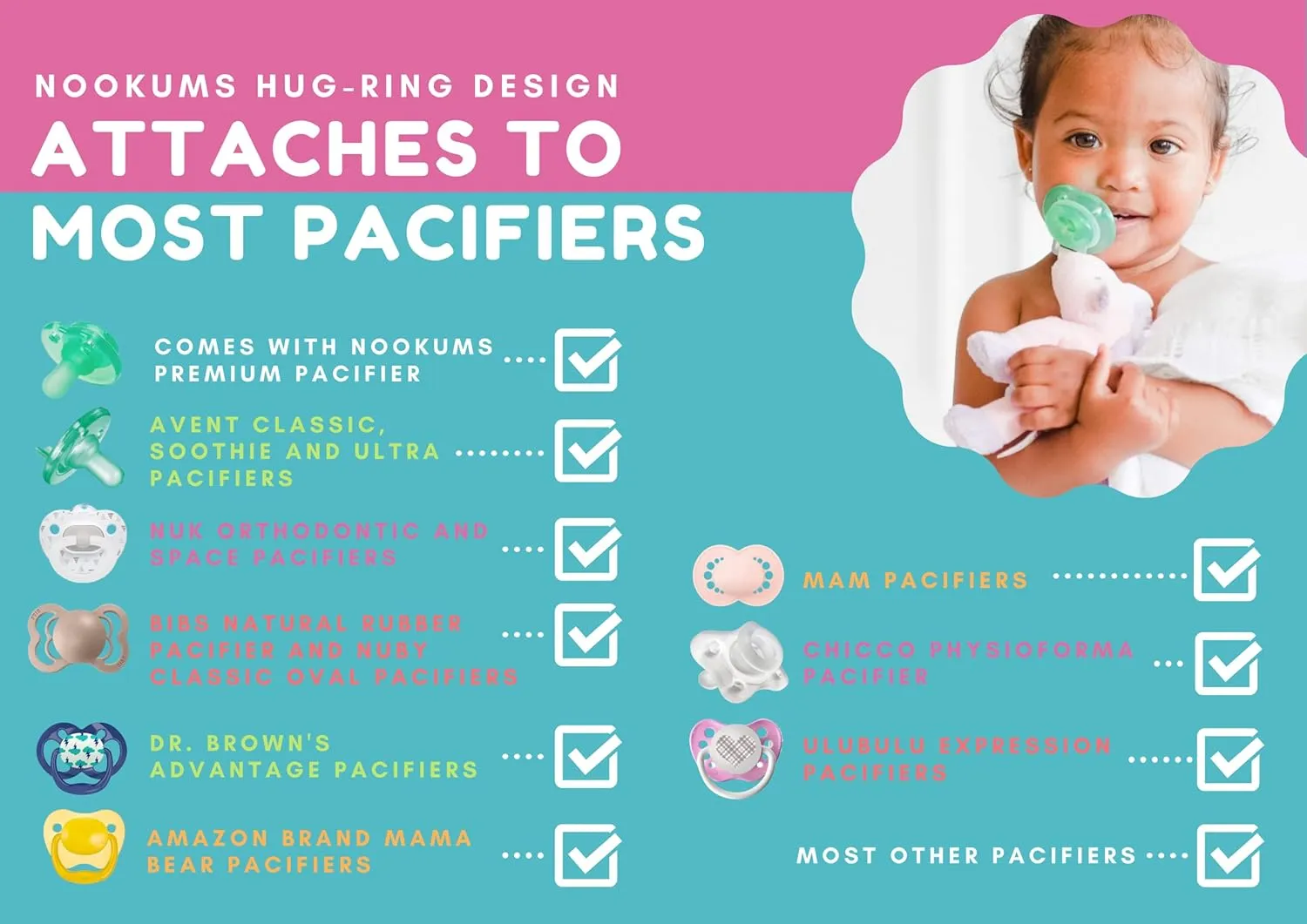 Nookums Paci-Plushies Buddies - Retriever Pacifier Holder - Adapts to Name Brand Pacifiers, Suitable for All Ages, Plush Toy Includes Detachable Pacifier