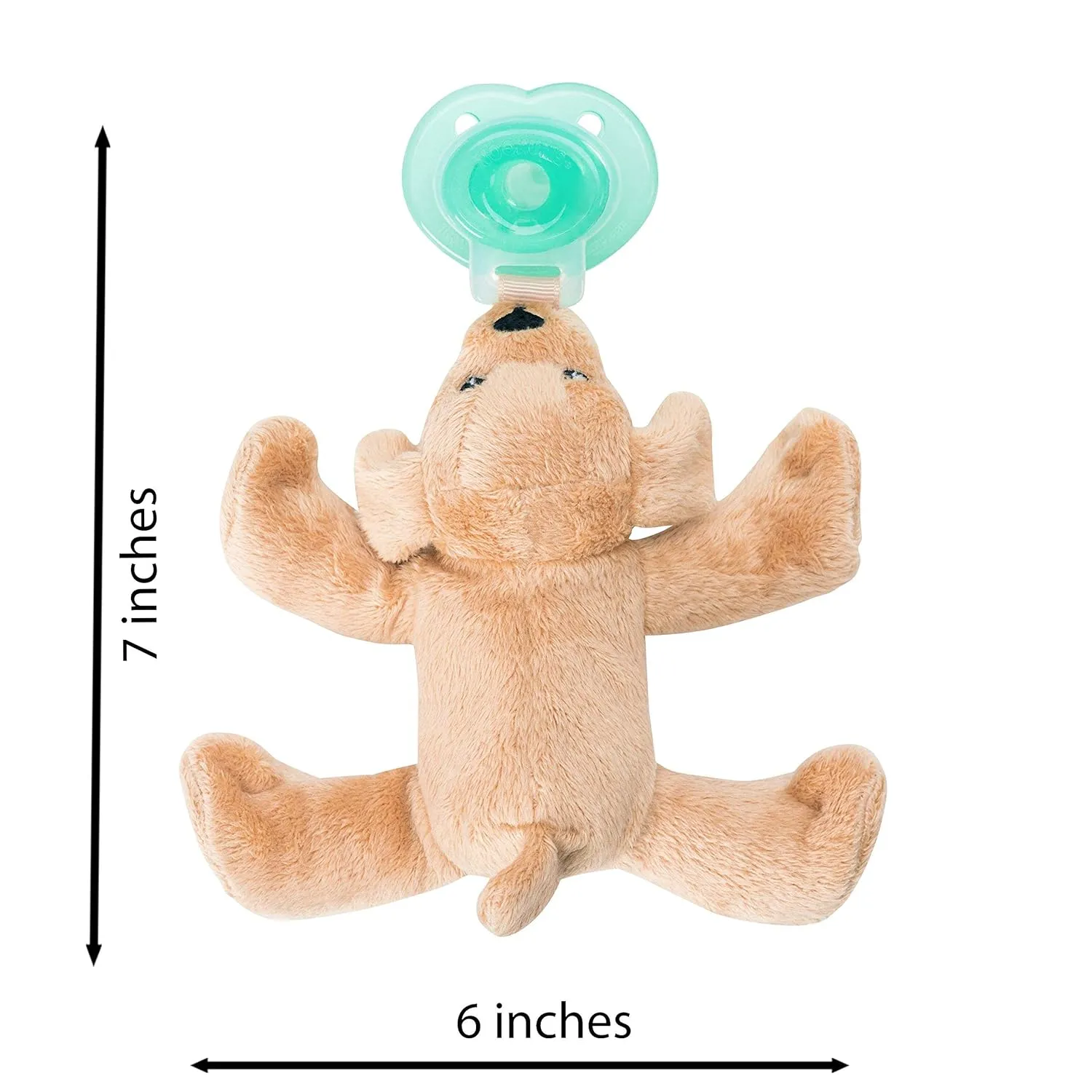 Nookums Paci-Plushies Buddies - Retriever Pacifier Holder - Adapts to Name Brand Pacifiers, Suitable for All Ages, Plush Toy Includes Detachable Pacifier